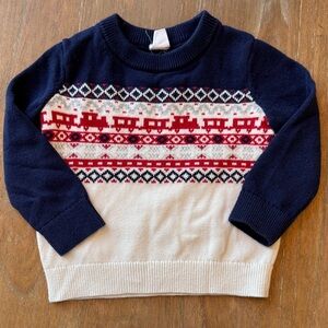Navy and Red Train Sweater